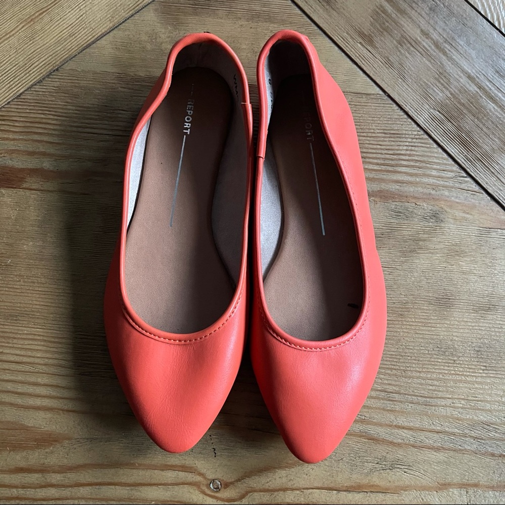 Coral / Orange Ballet Flats